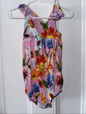 Posh Peanut Pink Floral One-Piece Bodysuit
